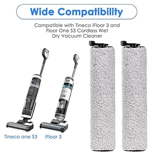 MIBUMIKI Replacement Brush Rollers for Tineco iFloor 3/Floor One S3/iFloor 2 Wet Dry Vacuum Cleaner | 3-Pack Soft Microfiber Flannelette thumbnail 5