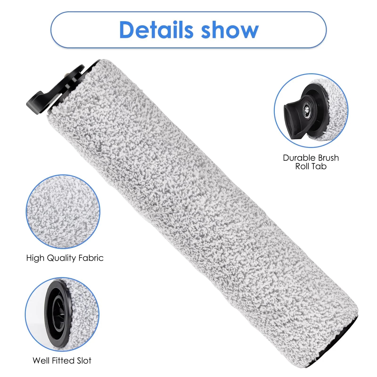 MIBUMIKI Replacement Brush Rollers for Tineco iFloor 3/Floor One S3/iFloor 2 Wet Dry Vacuum Cleaner | 3-Pack Soft Microfiber Flannelette - view 7