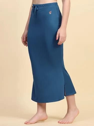 TRENDMALLS Saree Shapewear Petticoat for Women 3X-Large Blue | Fishcut Design for Easy Movement thumbnail 4