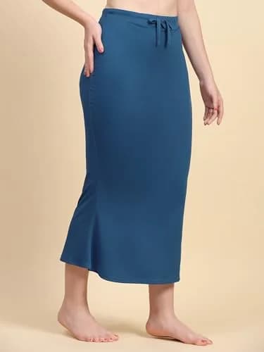 TRENDMALLS Saree Shapewear Petticoat for Women 3X-Large Blue | Fishcut Design for Easy Movement thumbnail 6