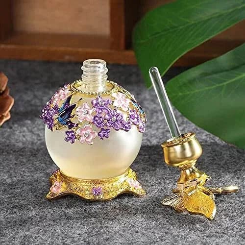 TEAMWILL Vintage Purple Butterfly Perfume Bottle 25ml (0.85 Fl Oz) | Decorative Glass Oil & Perfume Applicator thumbnail 4