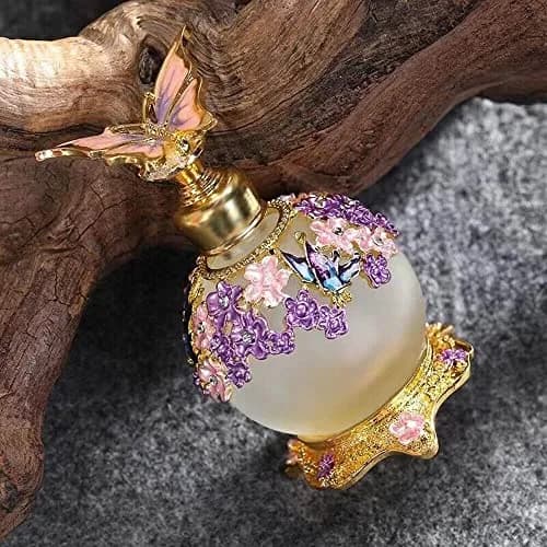 TEAMWILL Vintage Purple Butterfly Perfume Bottle 25ml (0.85 Fl Oz) | Decorative Glass Oil & Perfume Applicator thumbnail 5