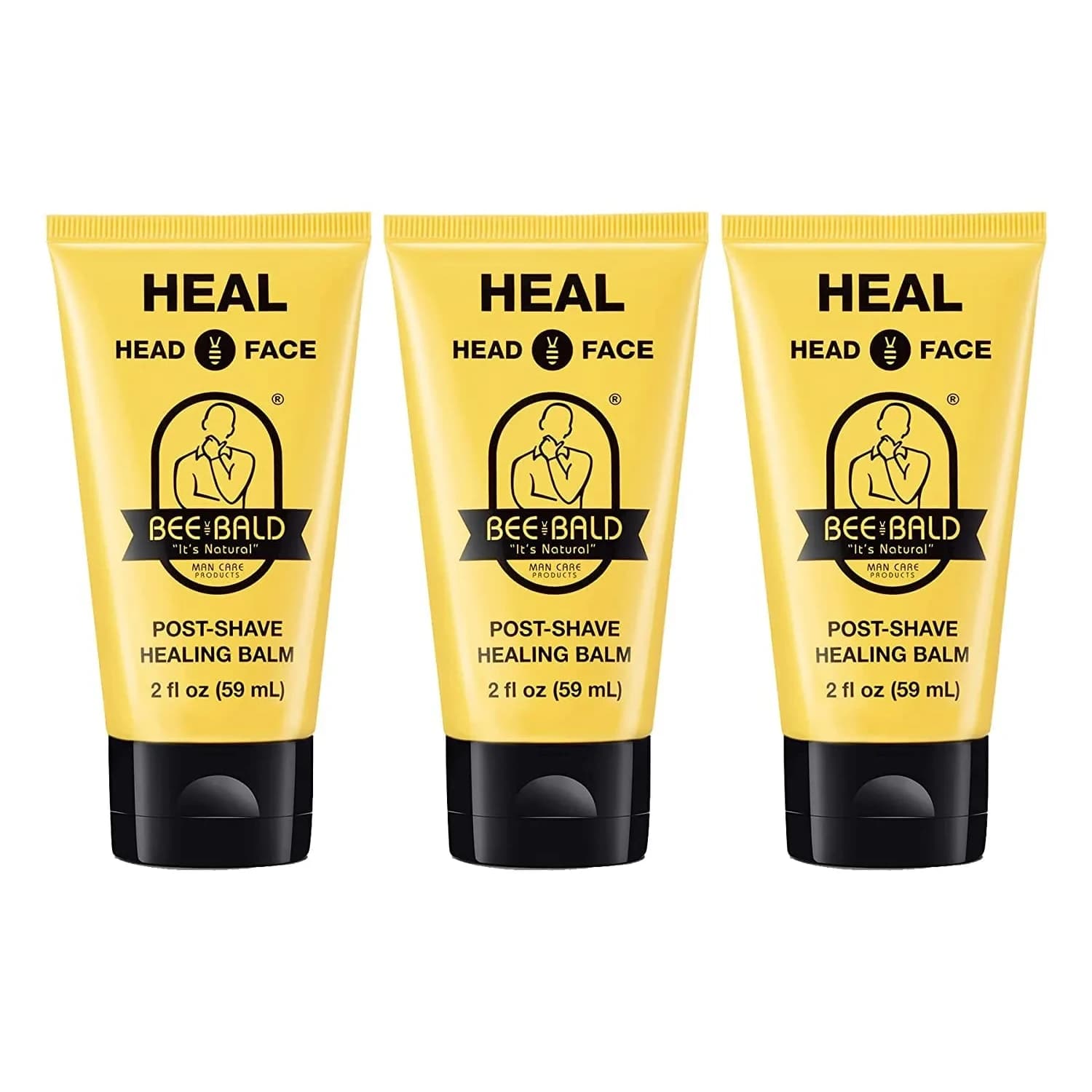 Bee Bald HEAL Aftershave Balm for Men 59ml (2 Fl Oz) | Calms Bumps & Redness — 6 fl oz