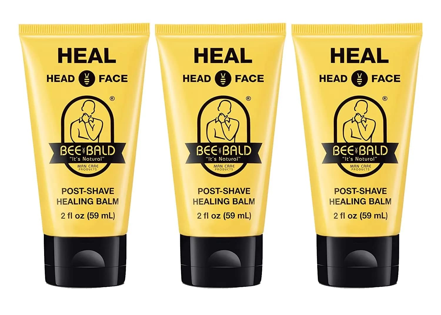 Bee Bald HEAL Aftershave Balm for Men | 177ml (6 fl oz) Pack of 3 - main product image