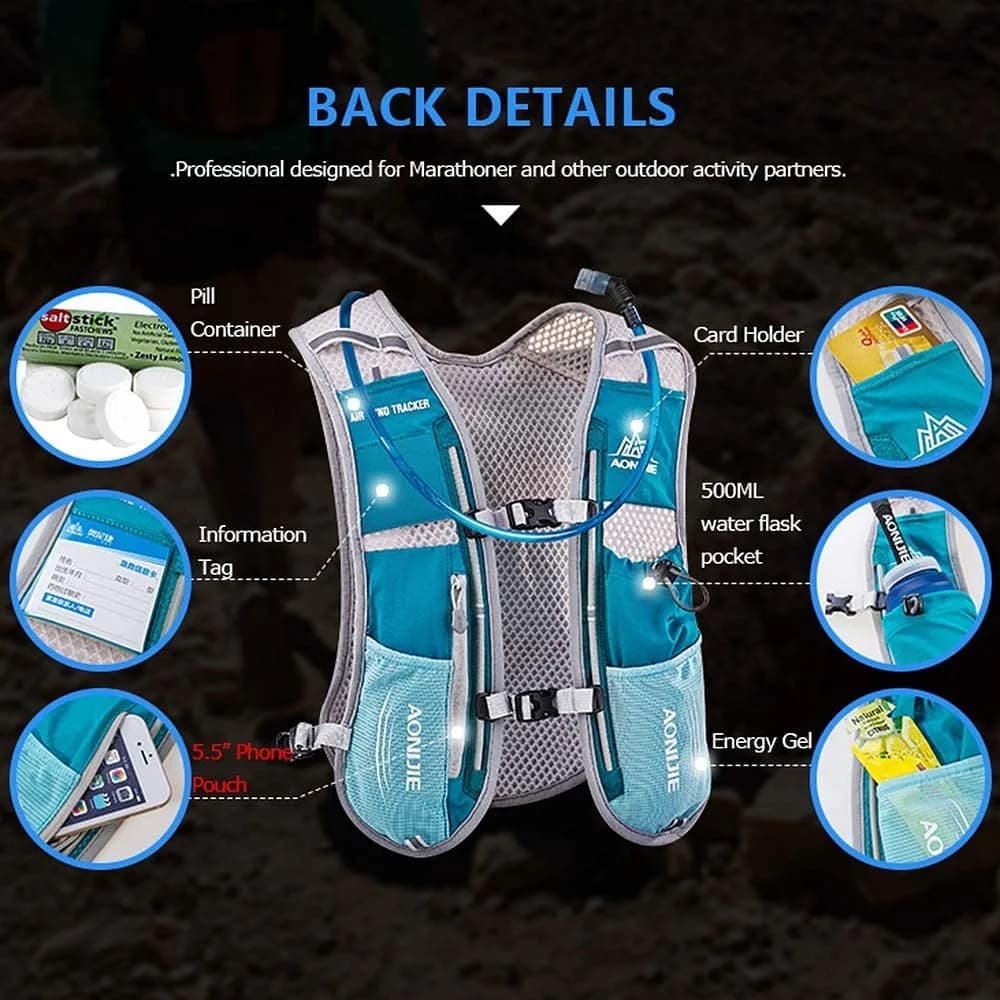 AONIJIE Hydration Vest Pack 5L (28cm x 43cm) | Lightweight Running Gear for Men & Women - view 4