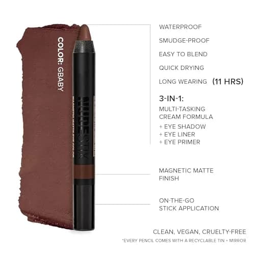 Nudestix Magnetic Matte Eye Color 3-in-1 | Waterproof, Vegan & Cruelty-Free Eyeshadow Pencil thumbnail 3