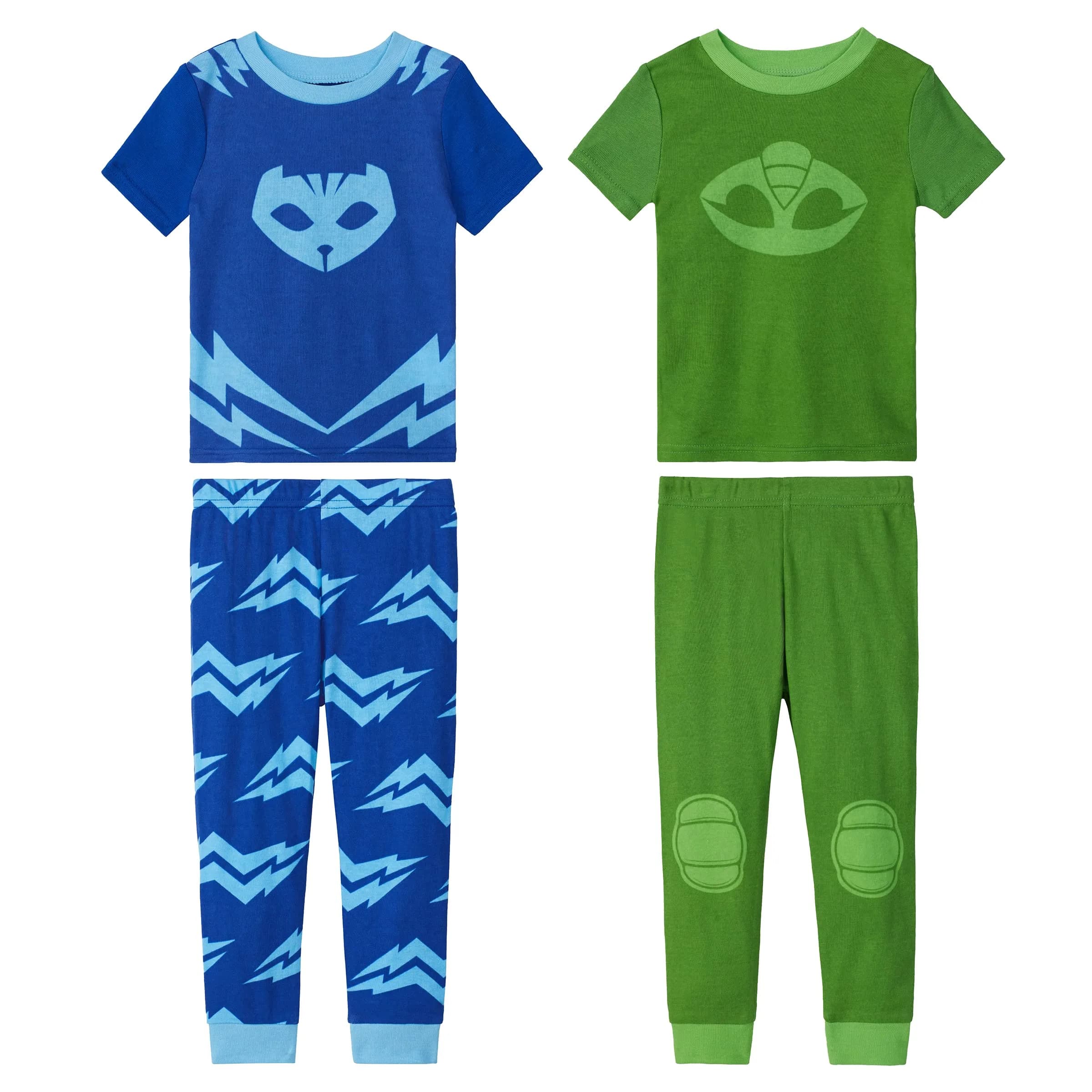 PJ Masks Toddler Boys' 4 Piece Cotton Pajama Set (2T, Catboy/Gekko) | Soft, Safe & Licensed — Catboy/Gekko