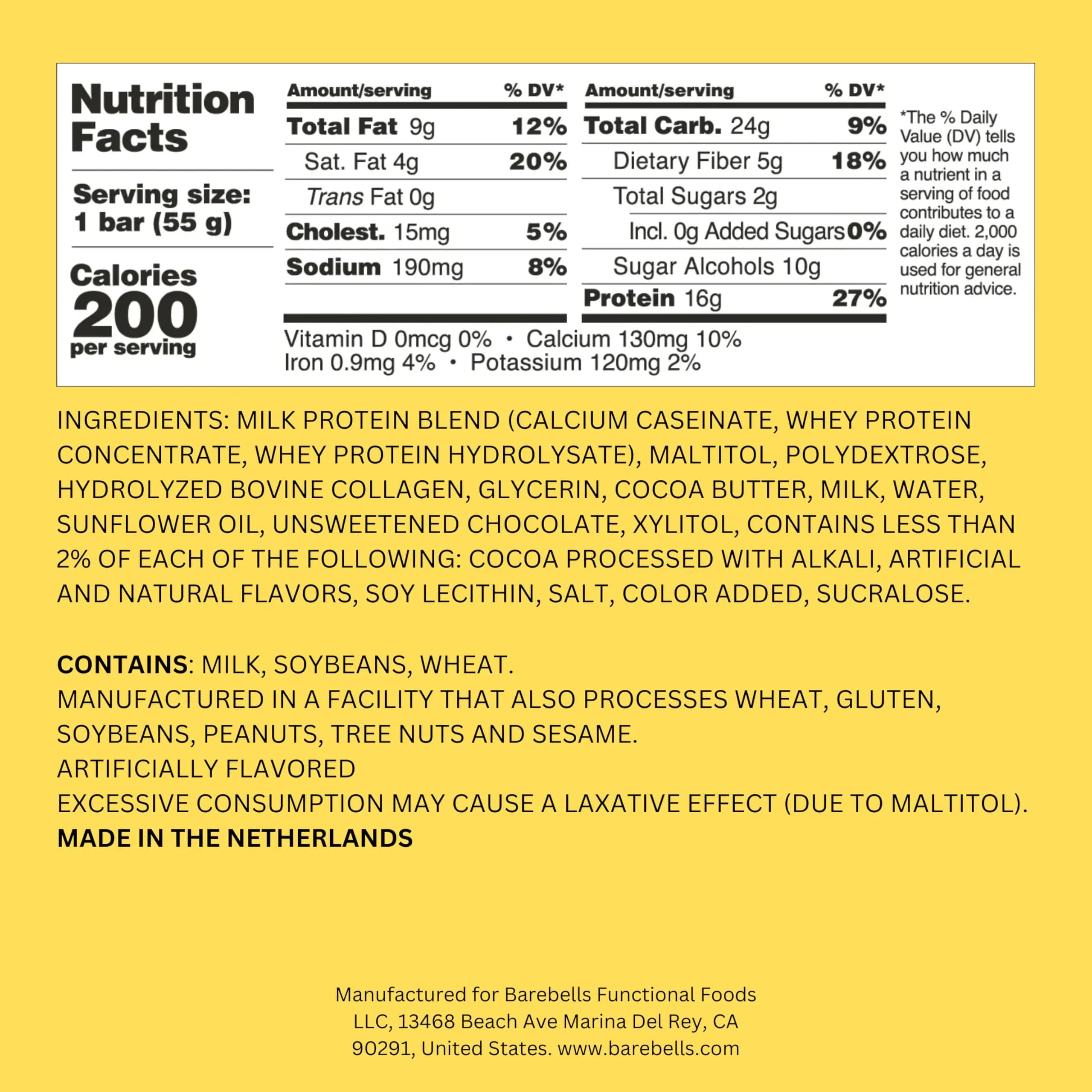 BAREBELLS Soft Protein Bar Caramel Choco 12 Count (1.9oz / 54g) | High Protein Snack for Indian Fitness Goals thumbnail 4