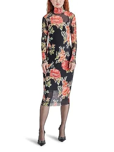 Steve Madden Vivienne Dress, Faded Rose, X-Small | Psychedelic Dreams Mesh Midi thumbnail 1