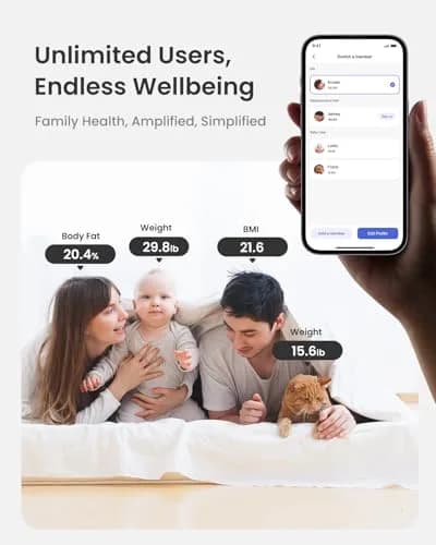 RENPHO Elis 2X Smart Body Fat Scale 28cm (11") | Measures 7 Key Metrics, ITO Coating, Large Display thumbnail 7
