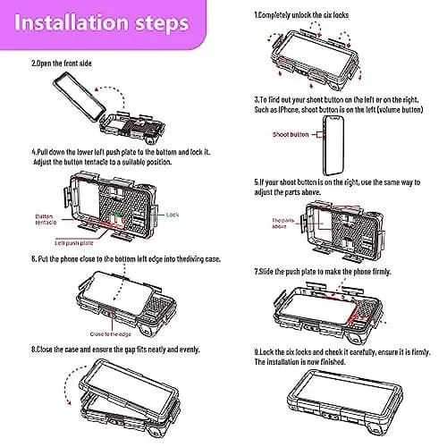 ASKCFENV Universal Diving Phone Case Waterproof IP68 with Lanyard for iPhone Samsung 4.7‑6.9 inch thumbnail 7