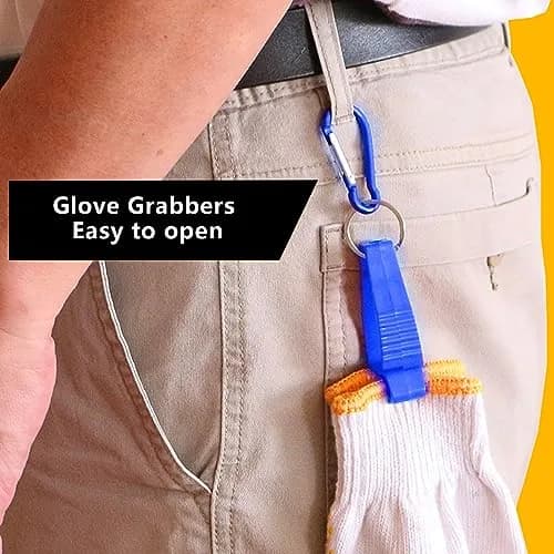 FVIEXE Blue 20PCS Glove Clips for Work | Heavy Duty Plastic & Metal Carabiner thumbnail 4