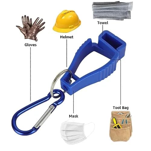 FVIEXE Blue 20PCS Glove Clips for Work | Heavy Duty Plastic & Metal Carabiner thumbnail 6