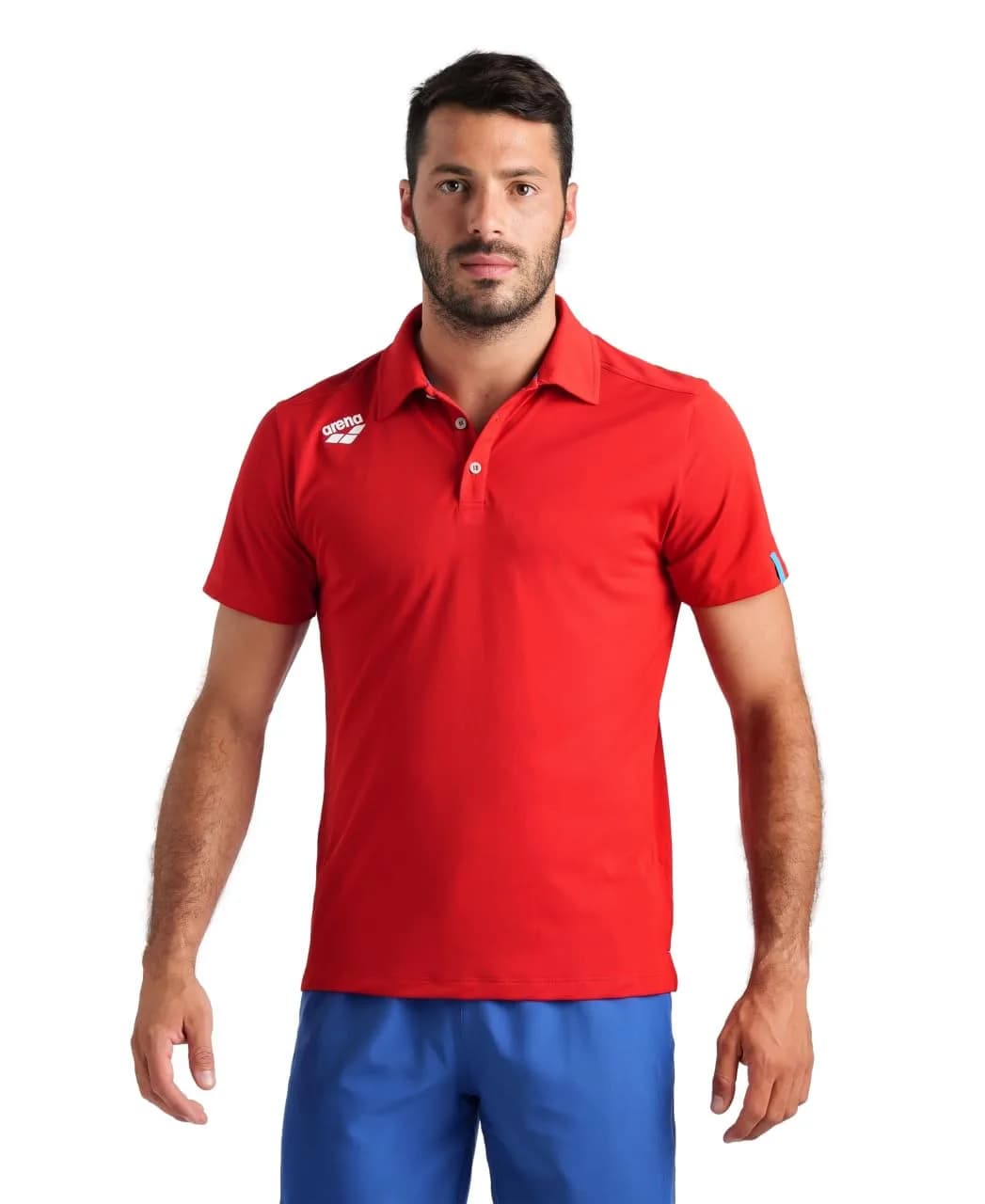 ARENA Unisex Team Solid Polo Shirt Short Sleeve Quick Dry Active Tee XX-Large | Athletic Fit, Recycled Polyester — Red