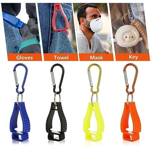FVIEXE 20PCS Work Glove Clips with Metal Carabiner & Plastic Grip | 4 Colors thumbnail 5