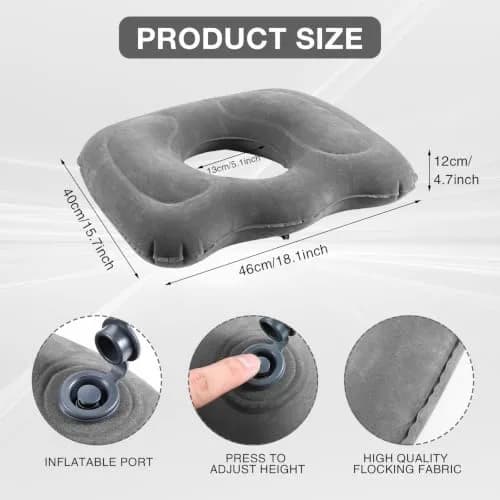 Leinuosen Inflatable Seat Cushion 18.1'' x 15.7'' x 4.7'' | Portable & Adjustable Comfort (70-120 chars) thumbnail 2