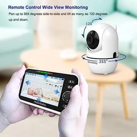 HelloBaby HB6550-2 Upgrade Baby Monitor with 2 Cameras | 5-inch IPS Screen, 1000ft Range, 30-Hour Battery - view 5