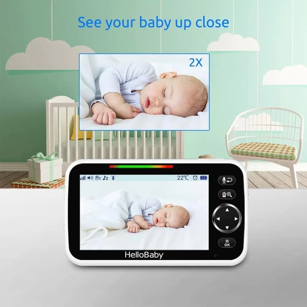 HelloBaby HB6550-2 Upgrade Baby Monitor with 2 Cameras | 5-inch IPS Screen, 1000ft Range, 30-Hour Battery - view 8
