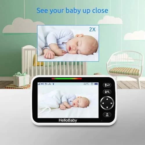 HelloBaby HB6550-2 Upgrade Baby Monitor with 2 Cameras | 5-inch IPS Screen, 1000ft Range, 30-Hour Battery thumbnail 10