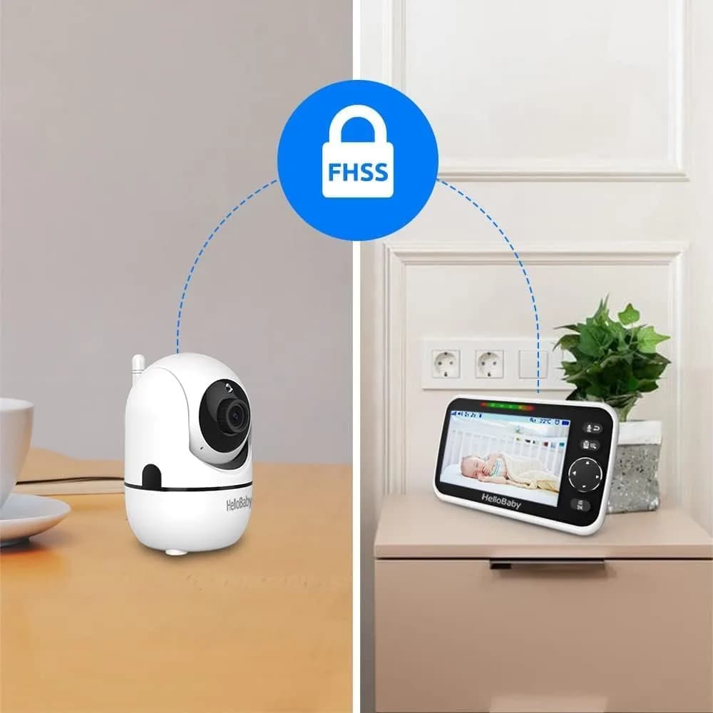HelloBaby HB6550-2 Upgrade Baby Monitor with 2 Cameras | 5-inch IPS Screen, 1000ft Range, 30-Hour Battery - view 9