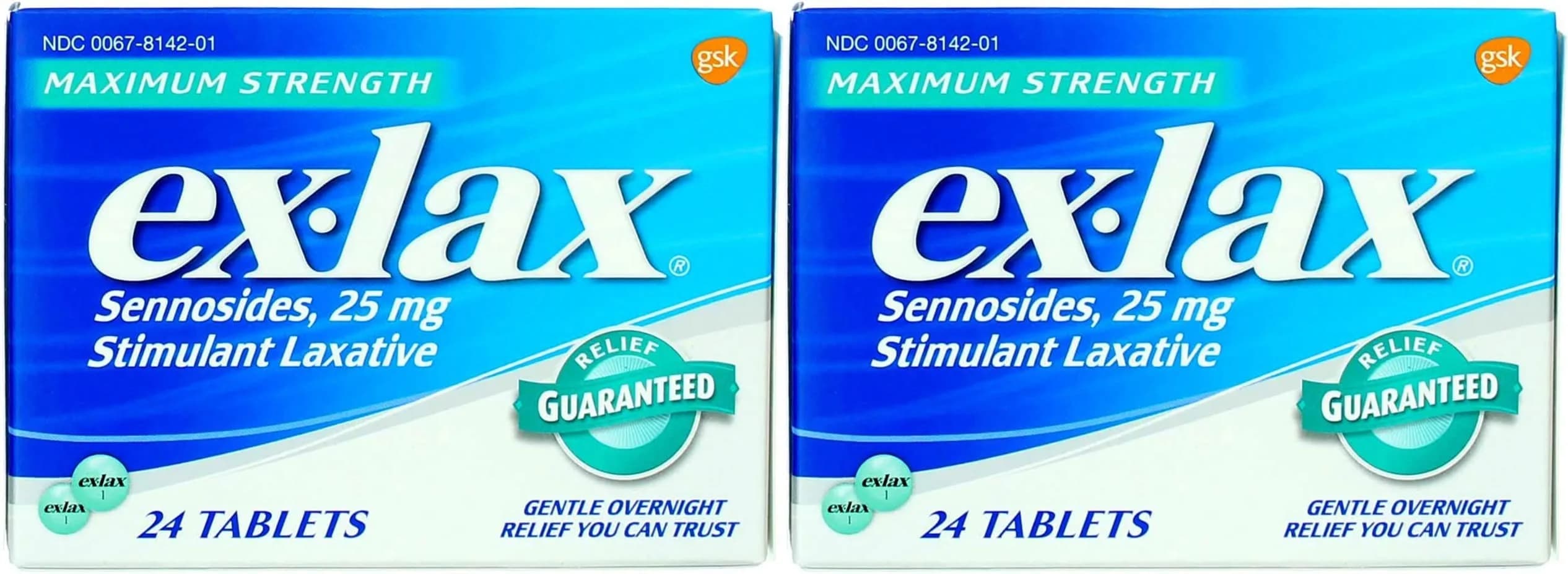 Ex-Lax Max Relief Pills 24s Pack of 2 | Maximum Strength Laxative for Adults — Tablet