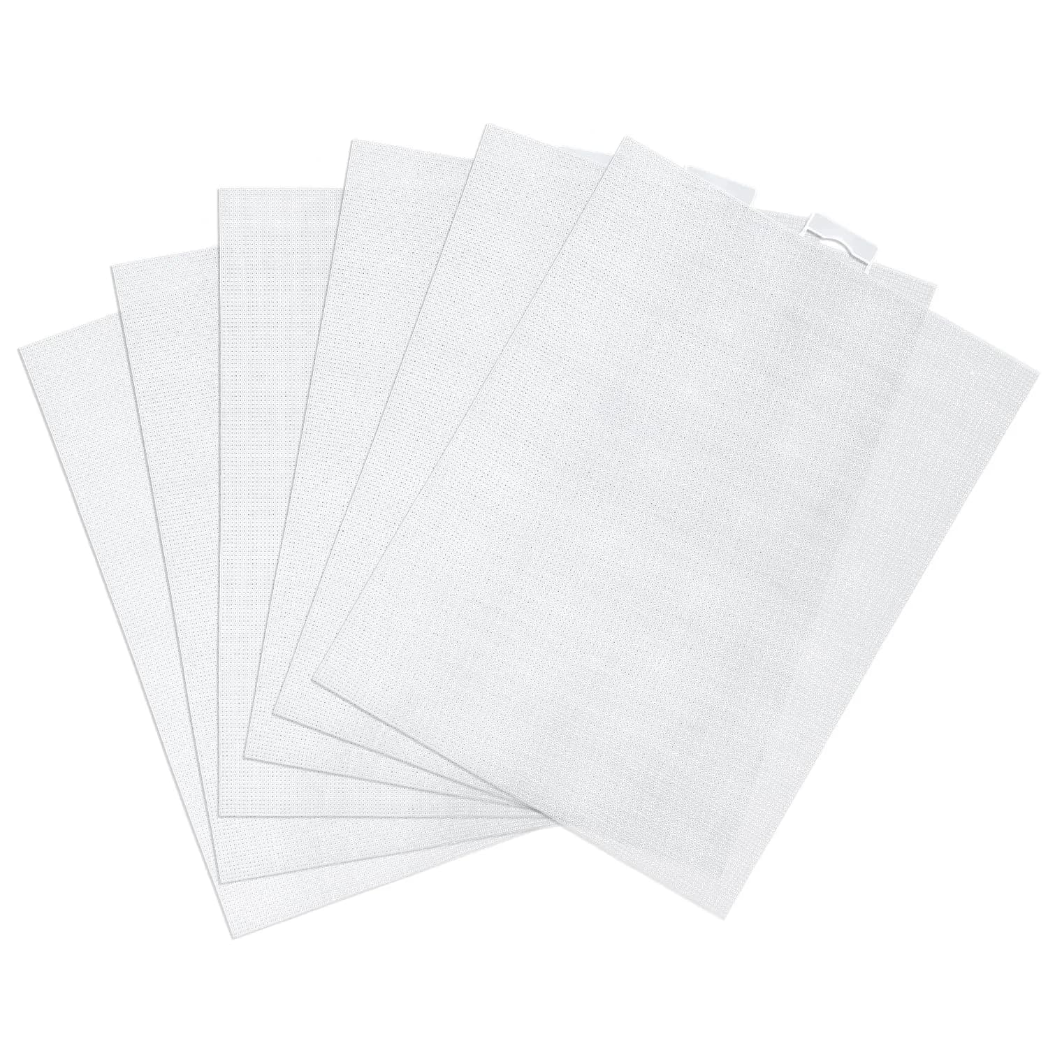 SAVITA 6pcs Plastic Mesh Canvas Sheets | 11x8.2 inch, White, Durable for Needlepoint & Crafts - main product image