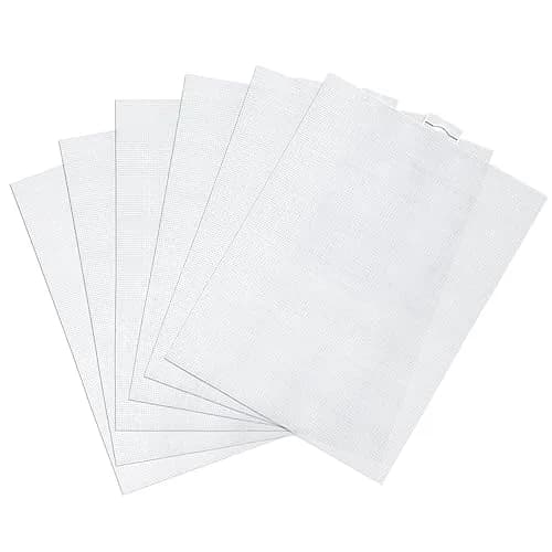 SAVITA 6pcs Plastic Mesh Canvas Sheets | 11x8.2 inch, White, Durable for Needlepoint & Crafts thumbnail 1