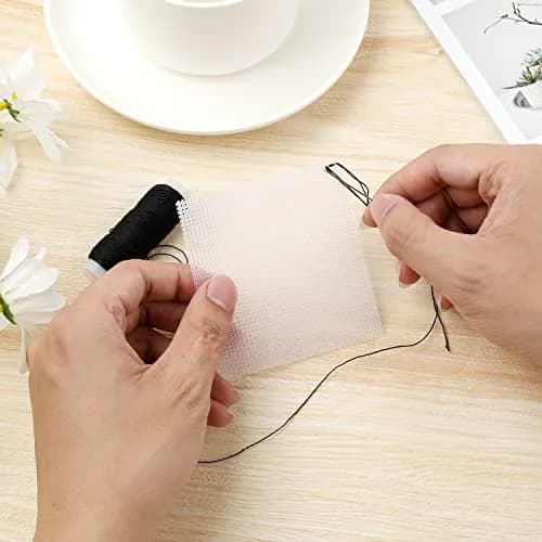 SAVITA 6pcs Plastic Mesh Canvas Sheets | 11x8.2 inch, White, Durable for Needlepoint & Crafts thumbnail 6