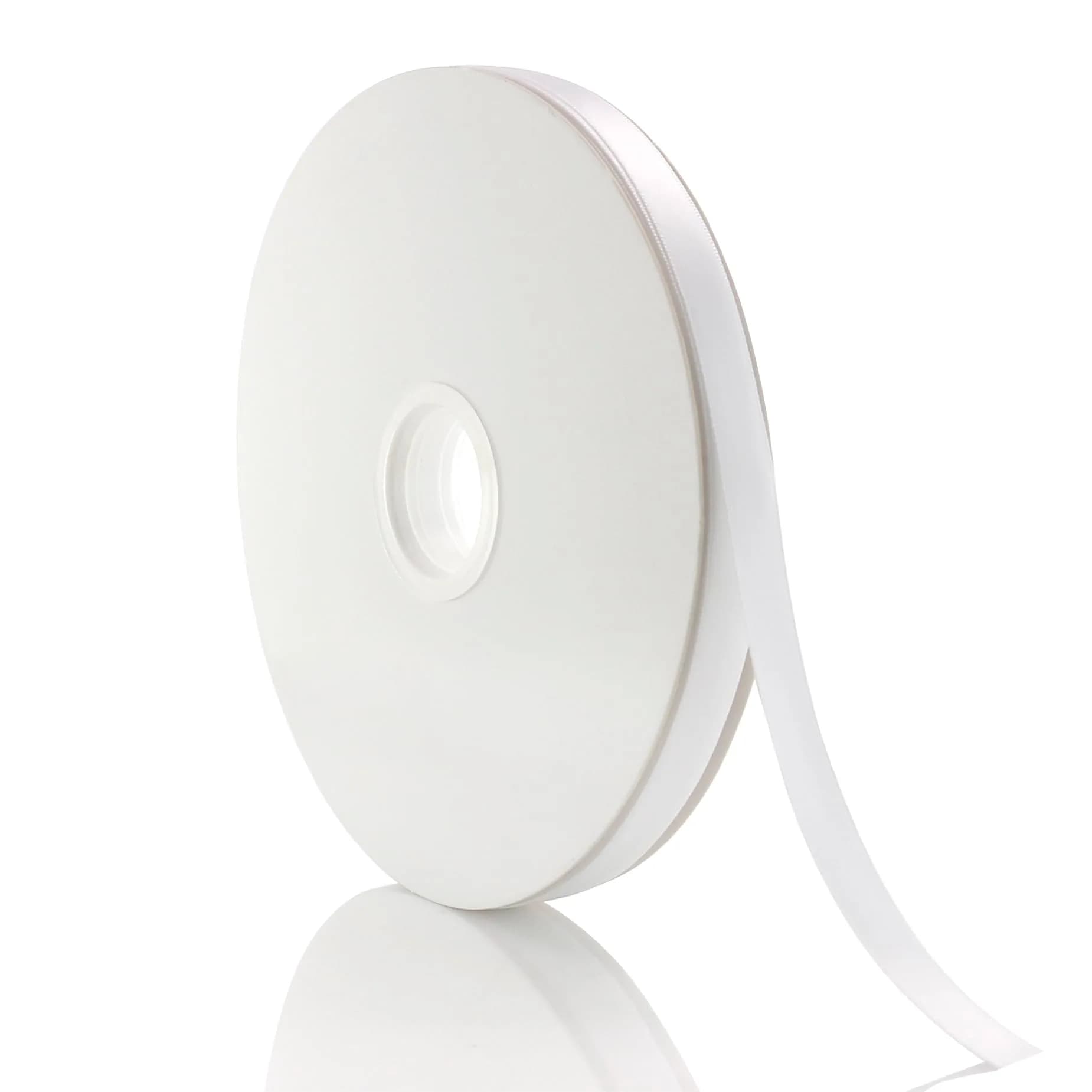 QingHan Double Faced White Satin Ribbon 3/8 Inch (9.5mm) 100 Yards Roll | Perfect for Crafts & Gift Wrapping - main product image
