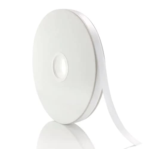 QingHan Double Faced White Satin Ribbon 3/8 Inch (9.5mm) 100 Yards Roll | Perfect for Crafts & Gift Wrapping thumbnail 1