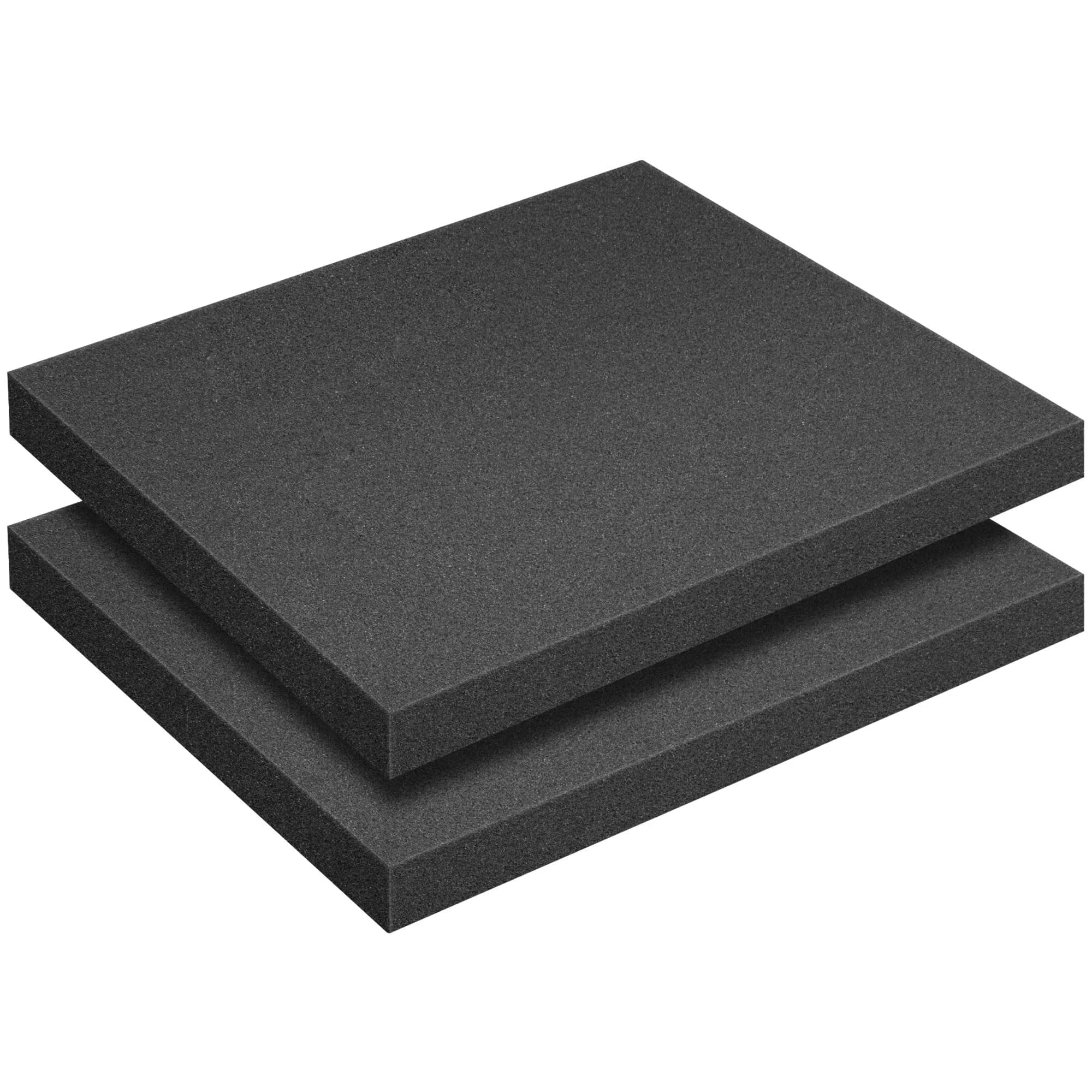 DECOHS Black Polyurethane Foam Sheet 3.81 cm (1.5 Inch) | 2 Pcs Cuttable Foam Inserts for Cases — 16x12x1.5Inch - 2Pcs