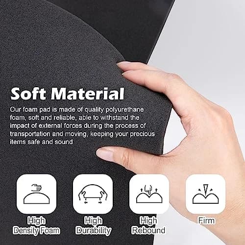 DECOHS Black Polyurethane Foam Sheet 3.81 cm (1.5 Inch) | 2 Pcs Cuttable Foam Inserts for Cases thumbnail 4