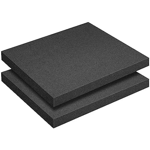 DECOHS Black Polyurethane Foam Sheet 3.81 cm (1.5 Inch) | 2 Pcs Cuttable Foam Inserts for Cases - main product image