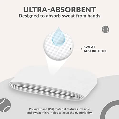 Palbea Padel Racket Grip Tape 6-Pack White | Sweat-Absorbing Non-Slip Overgrip thumbnail 6