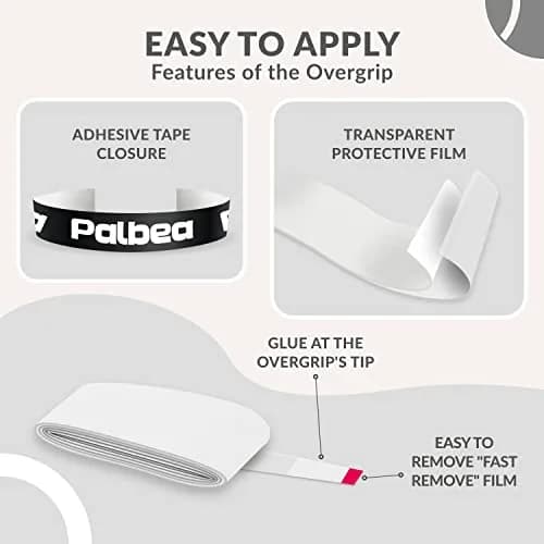 Palbea Padel Racket Grip Tape 6-Pack White | Sweat-Absorbing Non-Slip Overgrip thumbnail 3
