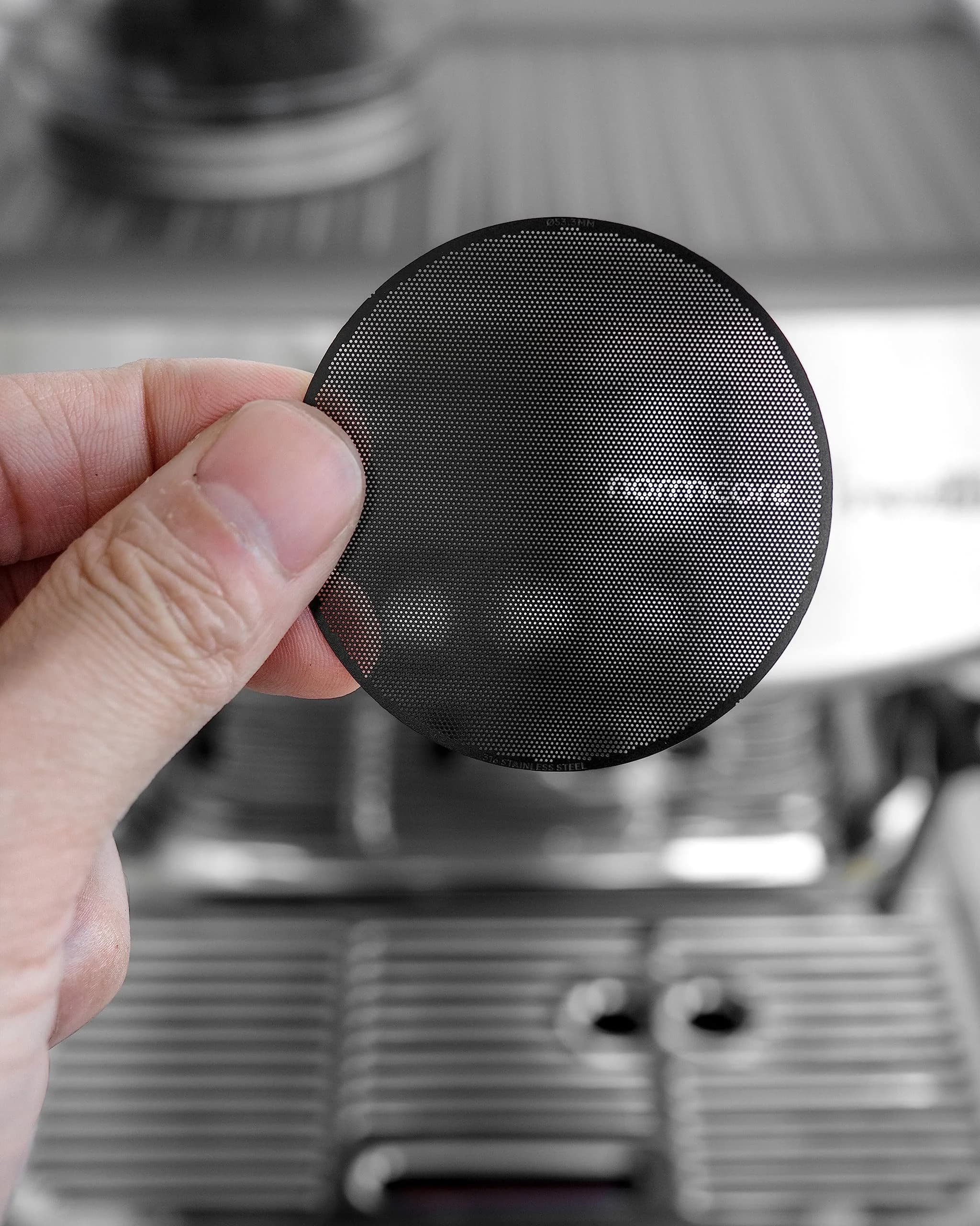 Normcore 53.3mm Ultra-Slim Puck Screen for 54mm Portafilter | 200-micron Laser Etched 316 Stainless Steel - view 5