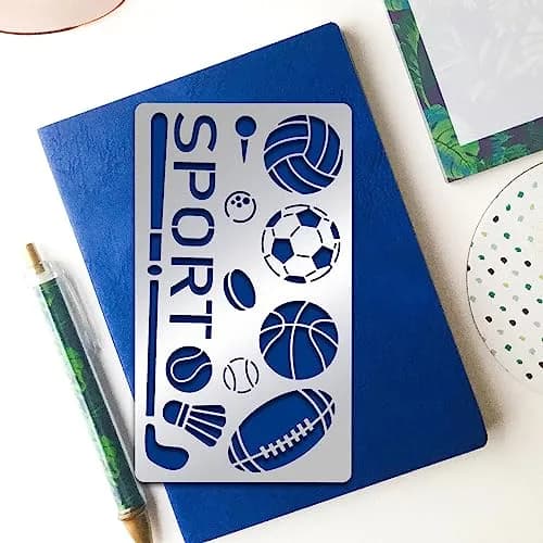INFUNLY Metal Sport Ball Stencil 4x7 inches (10x18 cm) | Reusable Stainless Steel Sports Stencils for Painting thumbnail 5