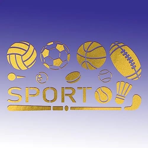 INFUNLY Metal Sport Ball Stencil 4x7 inches (10x18 cm) | Reusable Stainless Steel Sports Stencils for Painting thumbnail 8