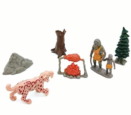 Qiandier Prehistoric Life Scene Toys Mammoth Saber-Toothed Tiger Wolf Figures 12 PCS | Educational Dinosaur Playset for Kids thumbnail 4