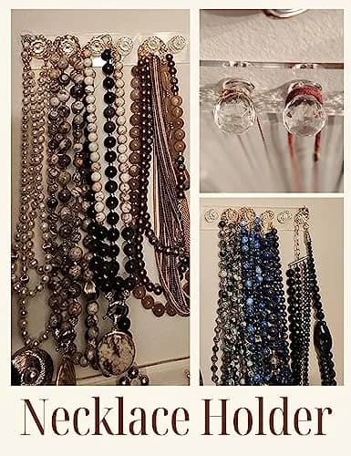 Heesch Necklace Hanger Wall Mount Jewelry Organizer 6.7 x 1.4 Inch Clear 4 Pack | Acrylic Necklace Holder for Women thumbnail 3