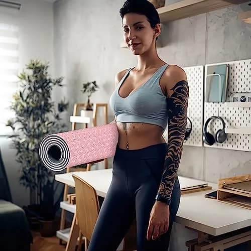 QMKGEC Yoga Mat 8mm Thick Non-Slip | Eco-Friendly TPE Workout Mat for Yoga & Pilates thumbnail 7