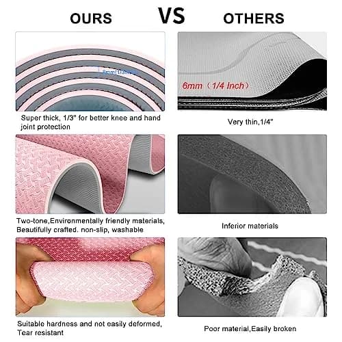 QMKGEC Yoga Mat 8mm Thick Non-Slip | Eco-Friendly TPE Workout Mat for Yoga & Pilates thumbnail 3