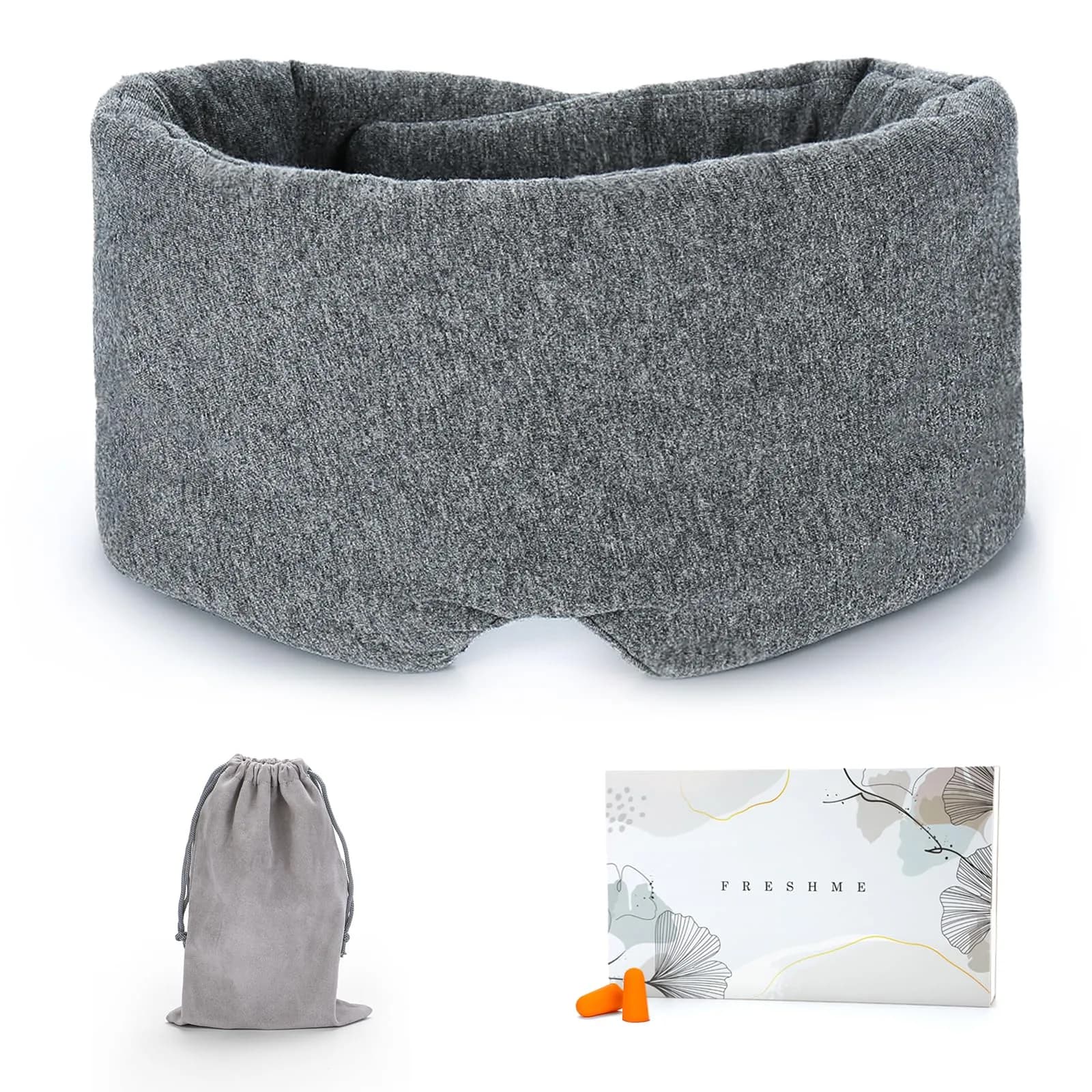 FRESHME Cotton Eye Mask for Sleeping in Gift Box | Soft & Adjustable for Night Travel & Relaxation