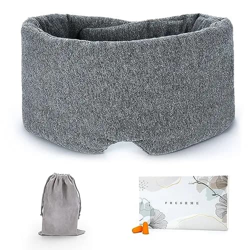 FRESHME Cotton Eye Mask for Sleeping in Gift Box | Soft & Adjustable for Night Travel & Relaxation thumbnail 1