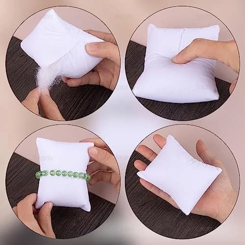 AUEAR White Velvet Watch Pillows Small Jewelry Displays Pillow Bracelet Bangle Cushions Display for Gift Box, 8.1 cm (3.19 Inch) thumbnail 6