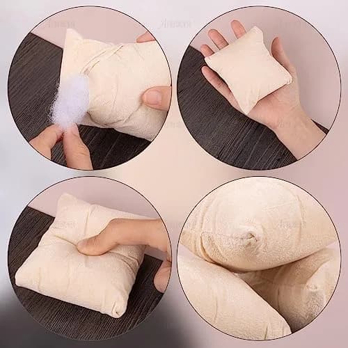 AUEAR Beige Velvet Watch Pillows for Jewelry Display | 10 Pack, 8.1cm x 7cm thumbnail 6