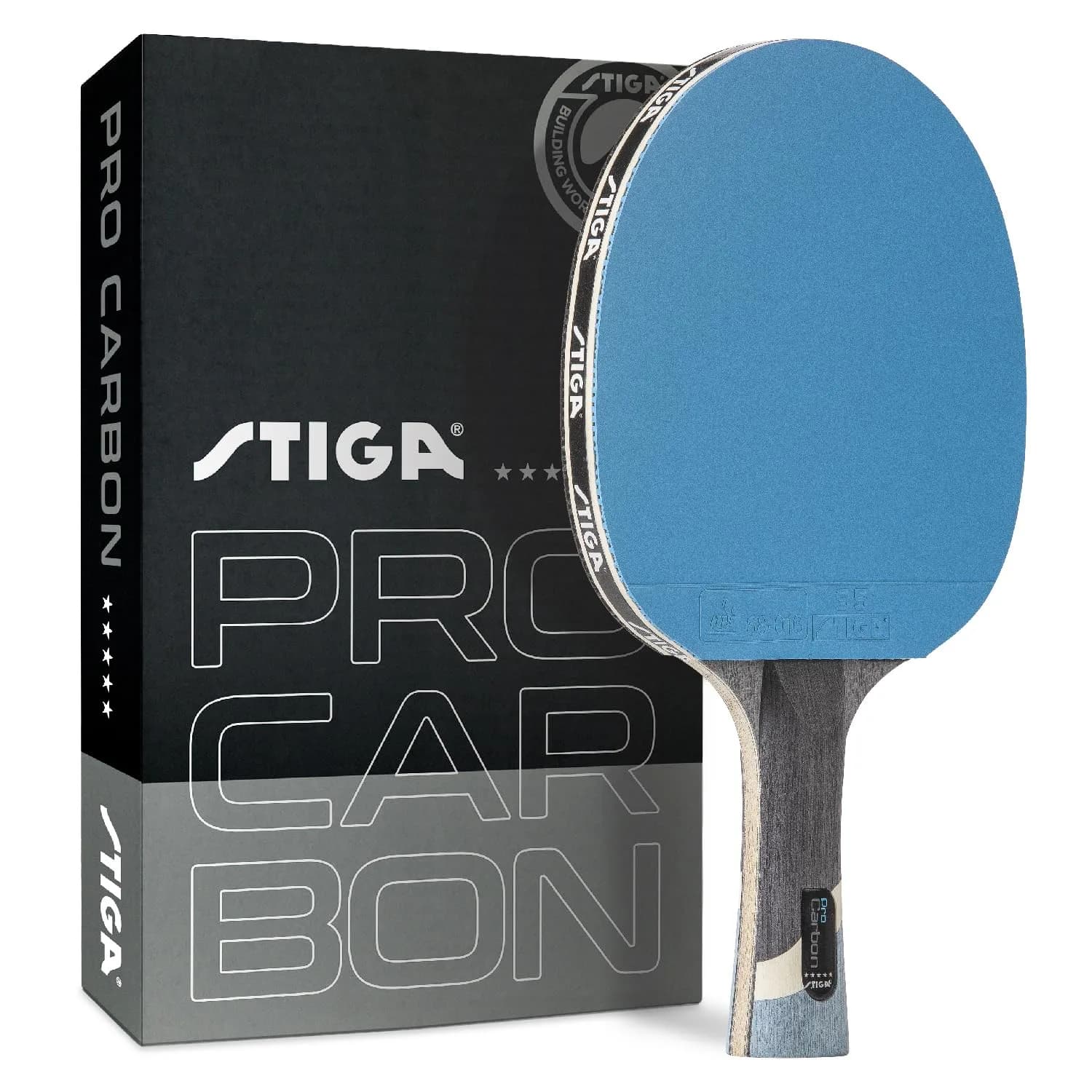 STIGA Pro Carbon Table Tennis Racket with Carbon Technology | Speed 99, Spin 100, Control 79 - main product image