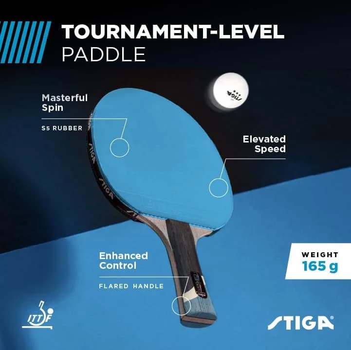 STIGA Pro Carbon Table Tennis Racket with Carbon Technology | Speed 99, Spin 100, Control 79 - view 2