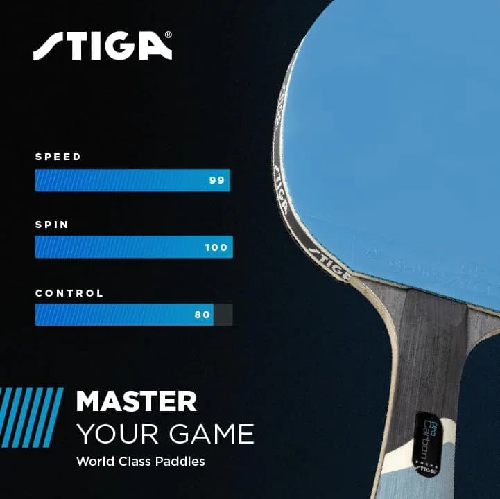 STIGA Pro Carbon Table Tennis Racket with Carbon Technology | Speed 99, Spin 100, Control 79 - view 5