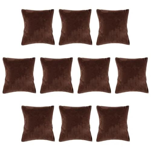 AUEAR Brown Velvet Watch Pillows 8.9cm x 8cm (3.54" x 3.15") | 10 Pack Jewelry Display Cushions for Bracelets & Bangles thumbnail 1